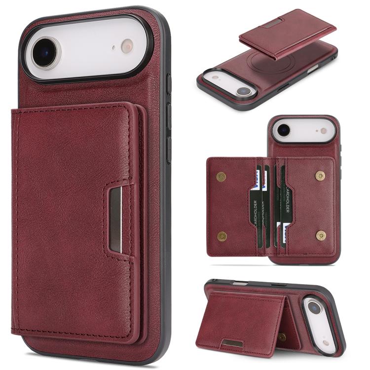 Kalebol Strong MagSafe Magnetic Two-Fold Card Bag Leather Phone Case, For iPhone 17 Pro Max, For iPhone 17 Pro, For iPhone 17, For iPhone 17 Air