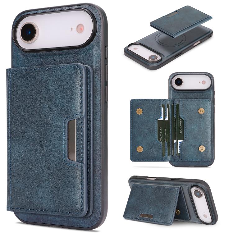 Kalebol Strong MagSafe Magnetic Two-Fold Card Bag Leather Phone Case, For iPhone 17 Pro Max, For iPhone 17 Pro, For iPhone 17, For iPhone 17 Air