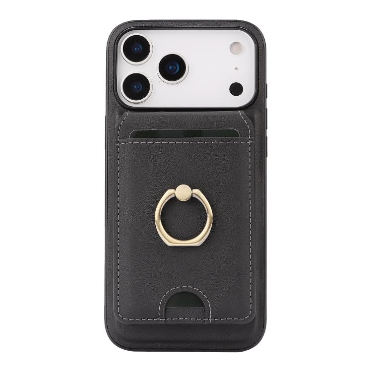 Kalebol Strong MagSafe Ring Magnetic Card Bag Holder Leather Phone Case, For iPhone 17 Pro Max, For iPhone 17 Pro, For iPhone 17, For iPhone 17 Air