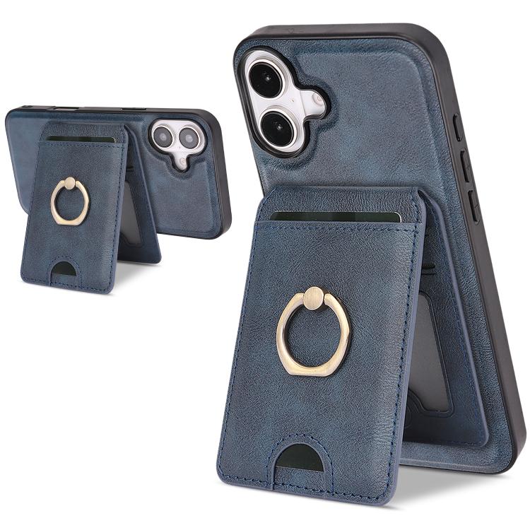 Kalebol Strong MagSafe Ring Magnetic Card Bag Holder Leather Phone Case, For iPhone 17 Pro Max, For iPhone 17 Pro, For iPhone 17, For iPhone 17 Air