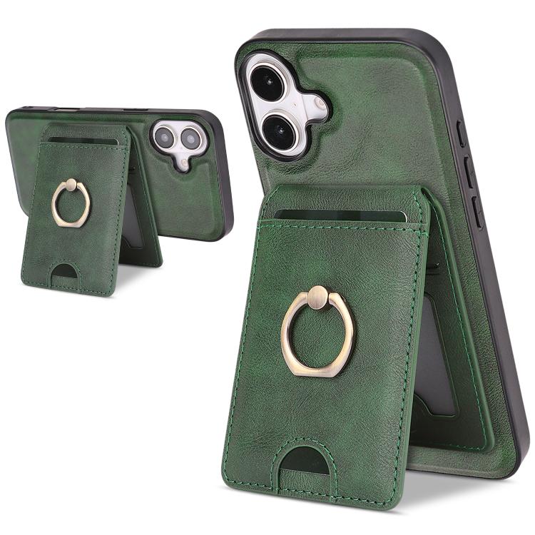 Kalebol Strong MagSafe Ring Magnetic Card Bag Holder Leather Phone Case, For iPhone 17 Pro Max, For iPhone 17 Pro, For iPhone 17, For iPhone 17 Air