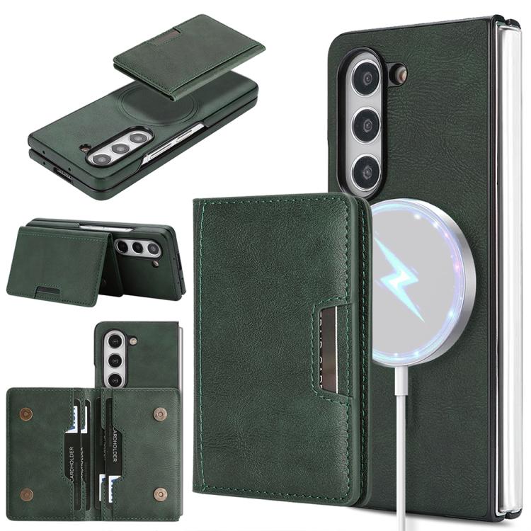 Kalebol Strong Magnetic MagSafe 2-Fold Ring Magnetic Card Case Leather Side Sticker Phone Case
