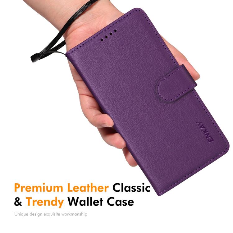 ENKAY RFID Blocking Wallet Kickstand Litchi Texture Leather Phone Case, For iPhone 17 Pro Max, For iPhone 17 Pro, For iPhone 17, For iPhone 17 Air