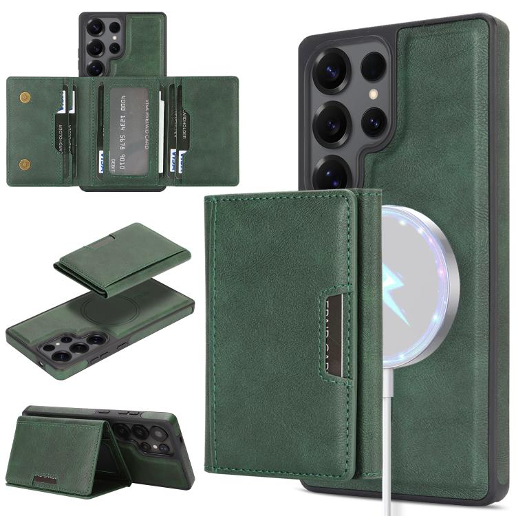 Kalebol Strong Magnetic MagSafe Tri-Fold Wallet Side Sticker Leather Phone Case