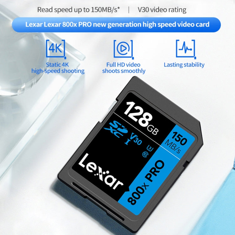 Lexar SD-800X Pro High Speed SD Card SLR Camera Memory Card, 32GB, 64GB, 128GB, 256GB