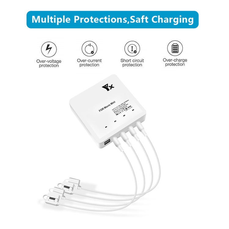For DJI Mavic Mini Charger Battery USB 6 in 1 Hub Intelligent Battery Controller Charger