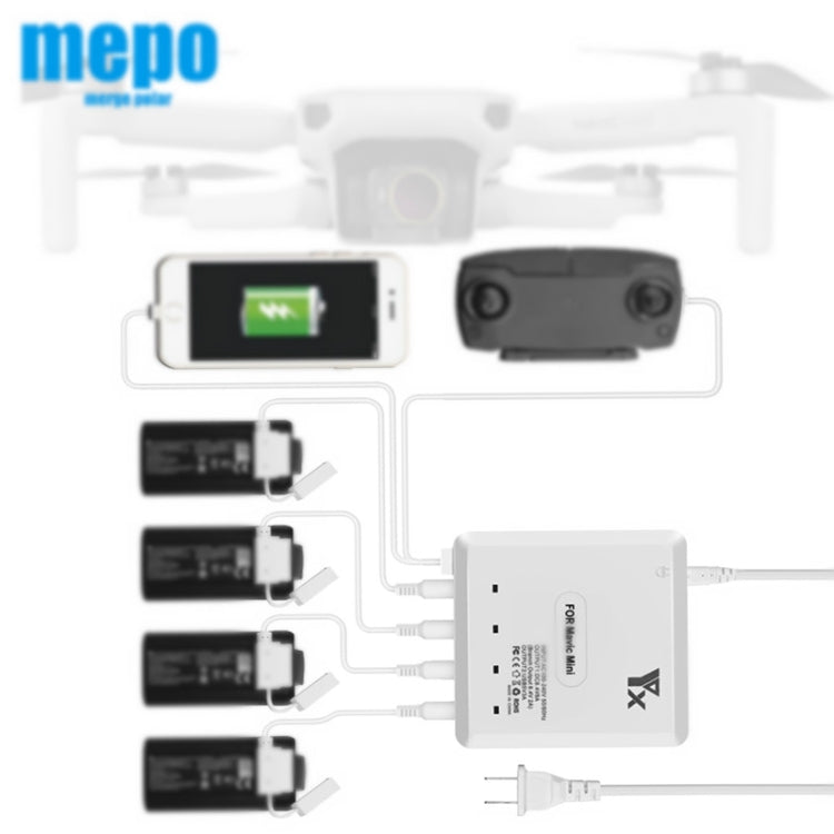 For DJI Mavic Mini Charger Battery USB 6 in 1 Hub Intelligent Battery Controller Charger