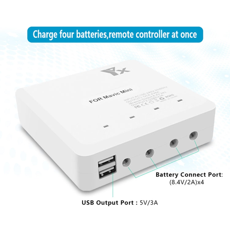 For DJI Mavic Mini Charger Battery USB 6 in 1 Hub Intelligent Battery Controller Charger