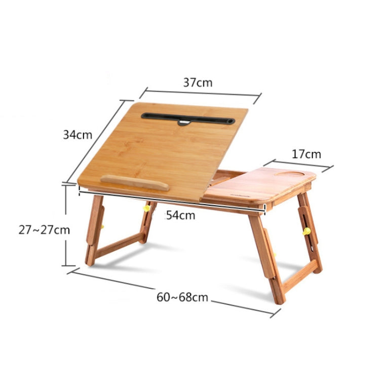 Folding Laptop Desk Bed Card Slot Lifting Type Lazy Computer Desk, Medium (54cm) with Drawer