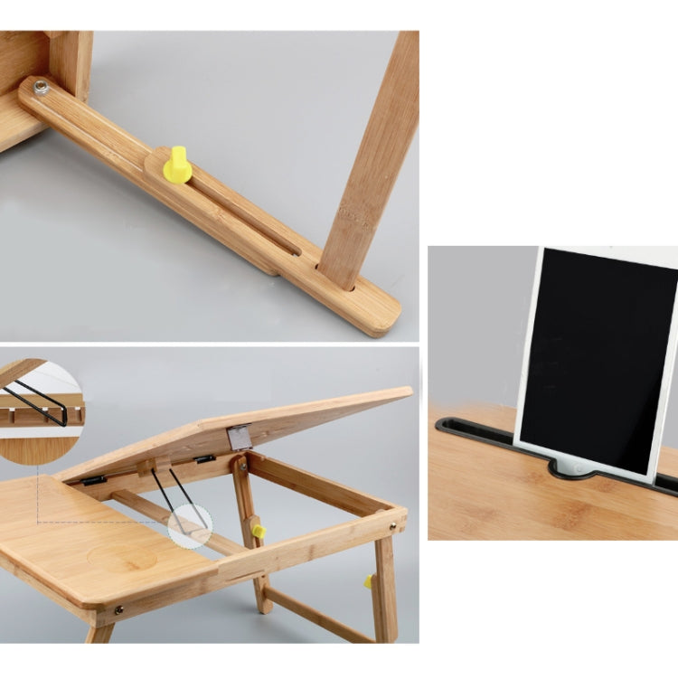 Folding Laptop Desk Bed Card Slot Lifting Type Lazy Computer Desk, Medium (54cm) with Drawer