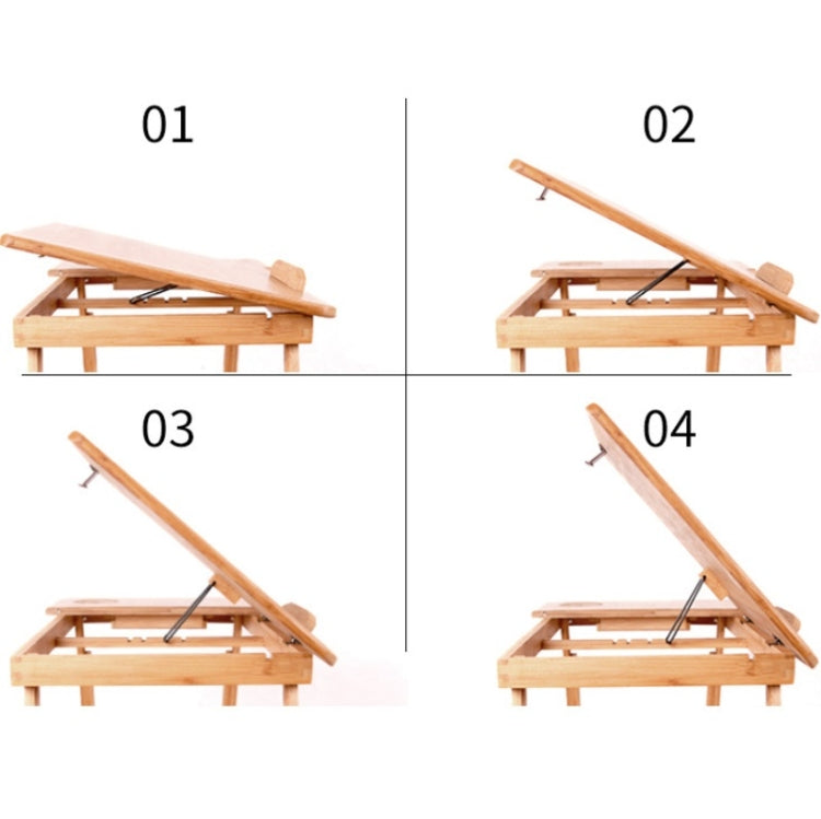Folding Laptop Desk Bed Card Slot Lifting Type Lazy Computer Desk, Medium (54cm) with Drawer