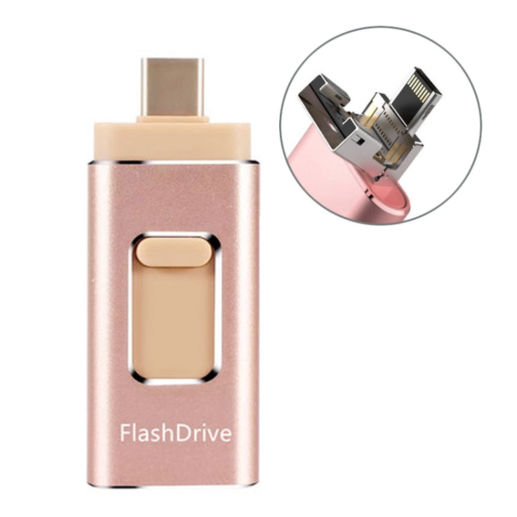 SH02 USB 3.0 + 8 Pin + Mirco USB + Type-C 4 In 1 Mobile Computer U-Disk With OTG Function