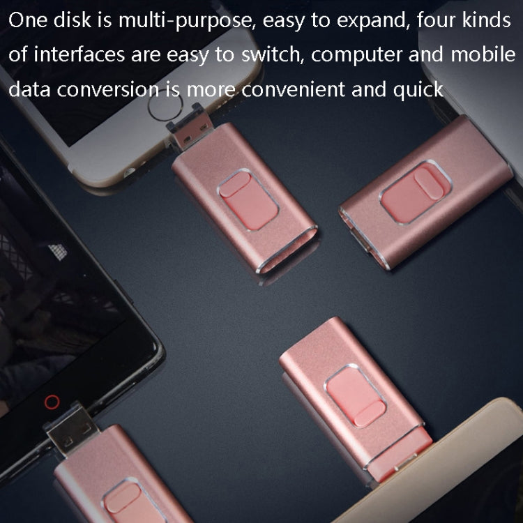 SH02 USB 3.0 + 8 Pin + Mirco USB + Type-C 4 In 1 Mobile Computer U-Disk With OTG Function