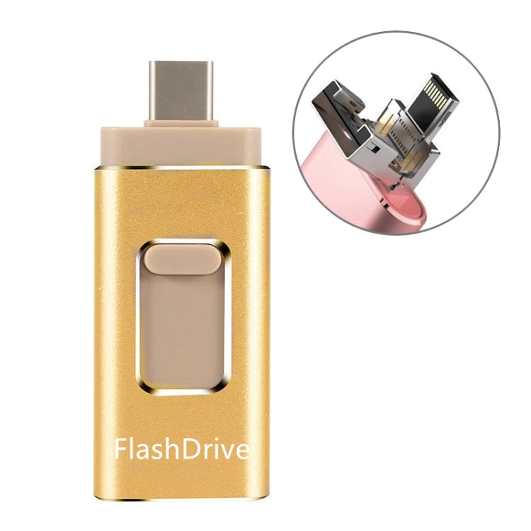SH02 USB 3.0 + 8 Pin + Mirco USB + Type-C 4 In 1 Mobile Computer U-Disk With OTG Function