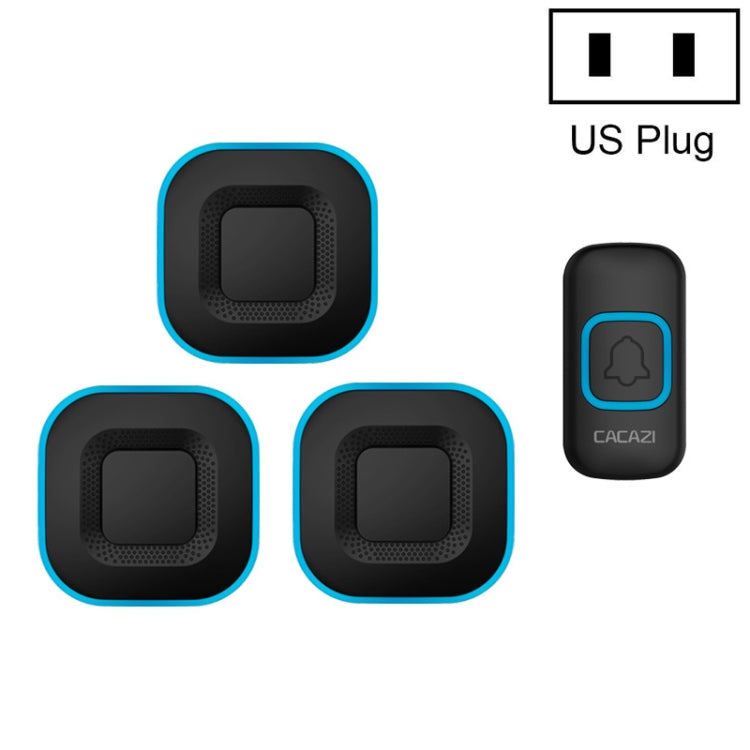 CACAZI V028F 1 For 3 Wireless Music Doorbell without Battery, US Plug, EU Plug, UK Plug