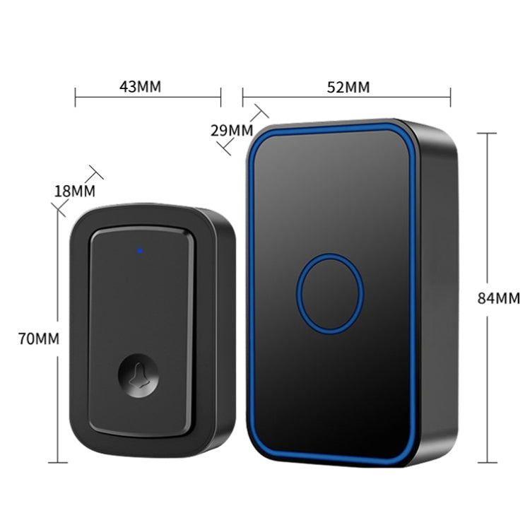 CACAZI A19 One Button Three Receivers Wireless Music Doorbell without Battery, 1 For 3 US, 1 For 3 EU, 1 For 3 UK