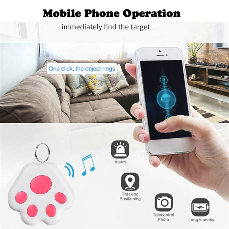 2 PCS HYC-09 Dog Paw Bluetooth Anti-Lost Device Pet Tracking Locator Keychain Smart Search Two-Way Alarm, Dog Paw Red, Dog Paw Dark Blue, Dog Paw Dark Gray, Dog Paw Black, Dog Paw White, Dog Paw Light Blue, Dog Paw Green, Dog Paw Pink