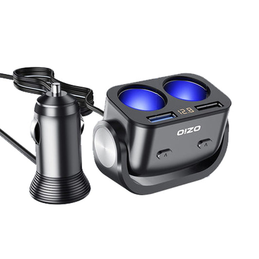 Ozio Car Charger Cigarette Lighter Conversion Plug, Y48QA Black All Agreement Flash Charge