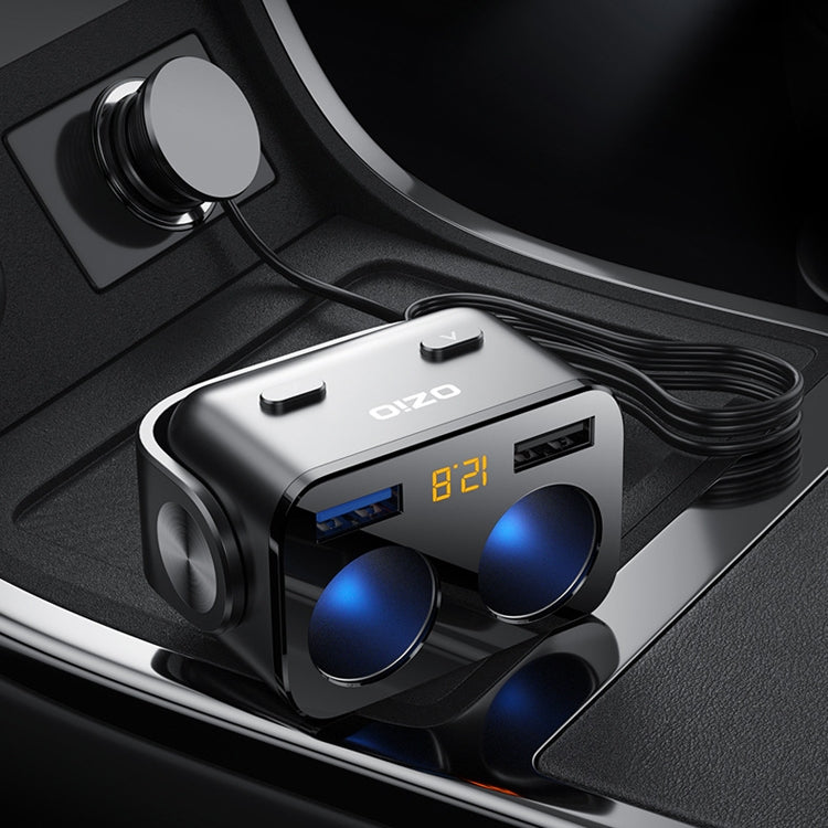Ozio Car Charger Cigarette Lighter Conversion Plug, Y48QA Black All Agreement Flash Charge