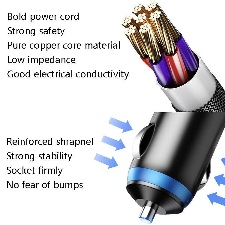 Ozio Car Charger Cigarette Lighter Conversion Plug, Y48QA Black All Agreement Flash Charge