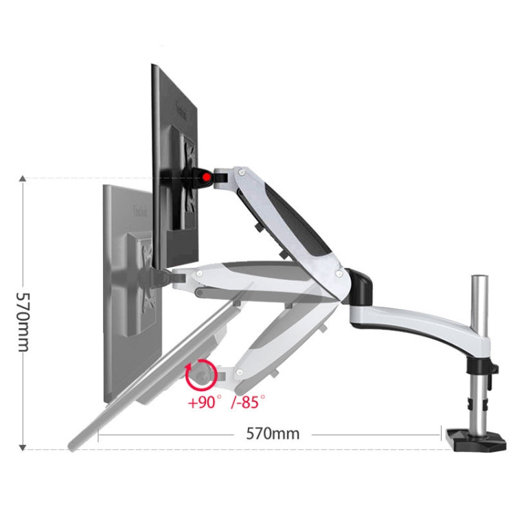 Gibbon Mounts Desktop Lifting Rotating Computer Monitor Stand, Specification, Table Clip White GM112C, Table Clip Black GM112C, Lock Hole Black GM112G