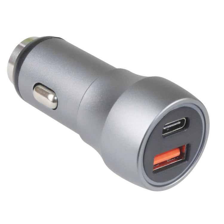 Aluminum Alloy Cigarette Lighter Applicable Car Charger, Black QCPD, Black Double QC, Gray QCPD
