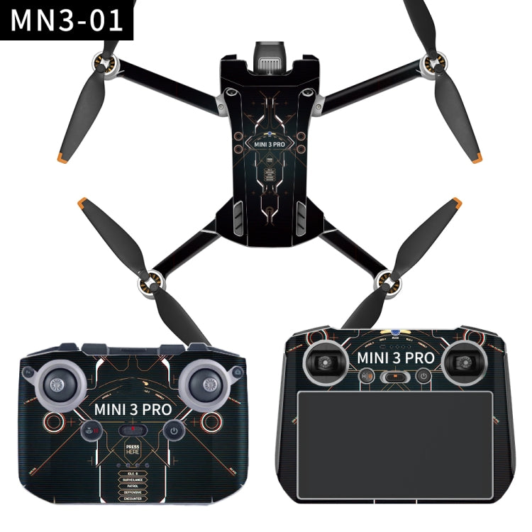 Flat Style Waterproof Anti-Scratch Sticker For DJI Mini 3 Pro, RC With Screen Version