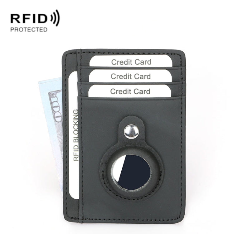 TQ-319 Anti-Theft Anti-Lost Tracker Leather Card Holder For AirTag, Style:, Carbon Fiber (Black), Carbon Fiber (Brown), Flat Pattern (Black), Flat Pattern (Brown), Leather Flat Pattern (Black)