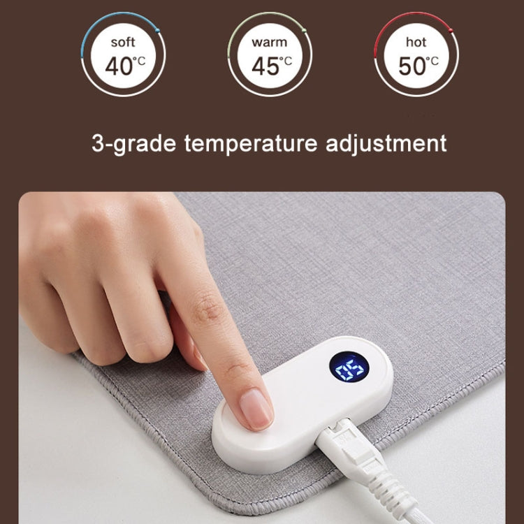 150W 80x33cm Heated Mouse Pad Digital Display Adjustable Hand Warmer Desk Pad, 110V US Plug Gray, 110V US Plug Black, 220V EU Plug Black, 220V EU Plug Gray