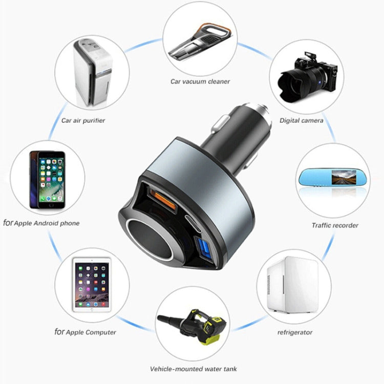 5V3A Cigarette Lighter PD Super Fast Charging Multifunctional Car Charger, 5V 3A Black, 5V 3A White