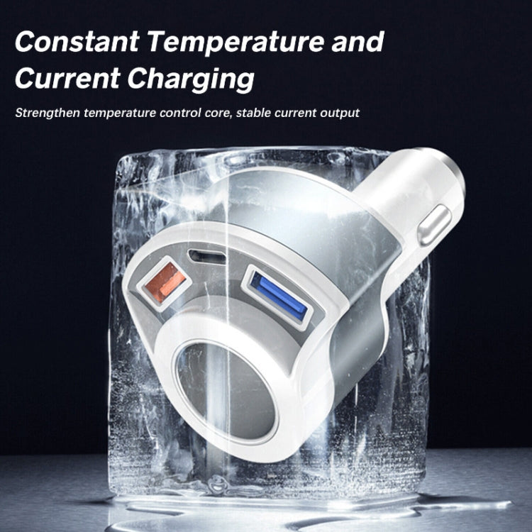 5V3A Cigarette Lighter PD Super Fast Charging Multifunctional Car Charger, 5V 3A Black, 5V 3A White