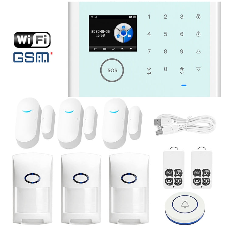 CS118 WIFI+GSM Tuya Smart Voice Alarm System Supports Amazon Alexa/ Google Assistant, Package 1, Package 2, Package 3, Package 4, Package 5