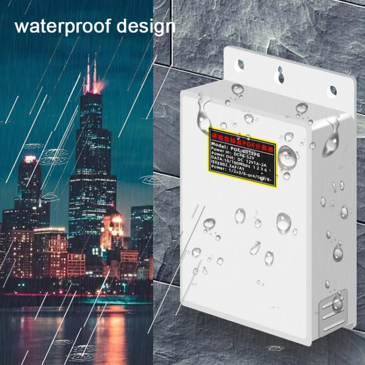 POE-4812FG 48V To 12V Isolated Standard POE Splitter Outdoor Monitoring Waterproof Power Supply Module, POE-4812FG