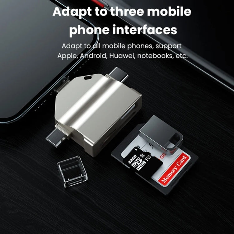 7 In 1 Multi-function OTG Card Reader for iPhone / Android Phone / Huawei / Laptops, PF-70 Black, PF-70 Silver Gray