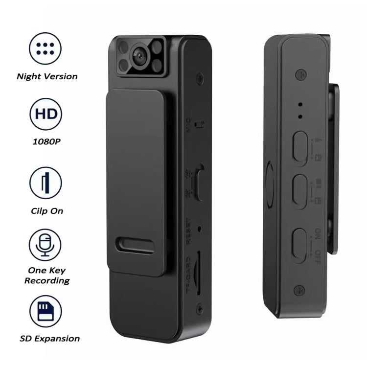 1080P Video Recorder 130 Degree Wide Angle Lens Camera With Back Clip Infrared Night Vision, L8, L8 WIFI Version, L8 With 32G Memory Card, L8 With 64G Memory Card, L8 Wifi Version With 32G Memory Card, L8 Wifi Version With 64G Memory Card