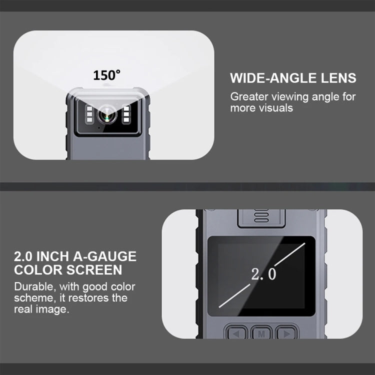 2.0 Inch IPS Screen Video Recorder With Back Clip IP65 Waterproof Mini Camcorders, L9 1080P, L9 2K WIFI Version