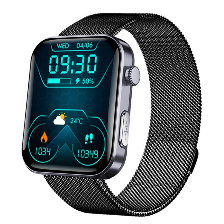 F300 2.1-Inch Screen Smart Watch Supports Bluetooth Calls/ECG/Blood Composition Analysis/50+ Sports Modes, Black Silicone, Black Pink Silicone, Black Gray Silicone, Black Milan, Black 3-Beads Steel, Black Leather, Black Brown Leather