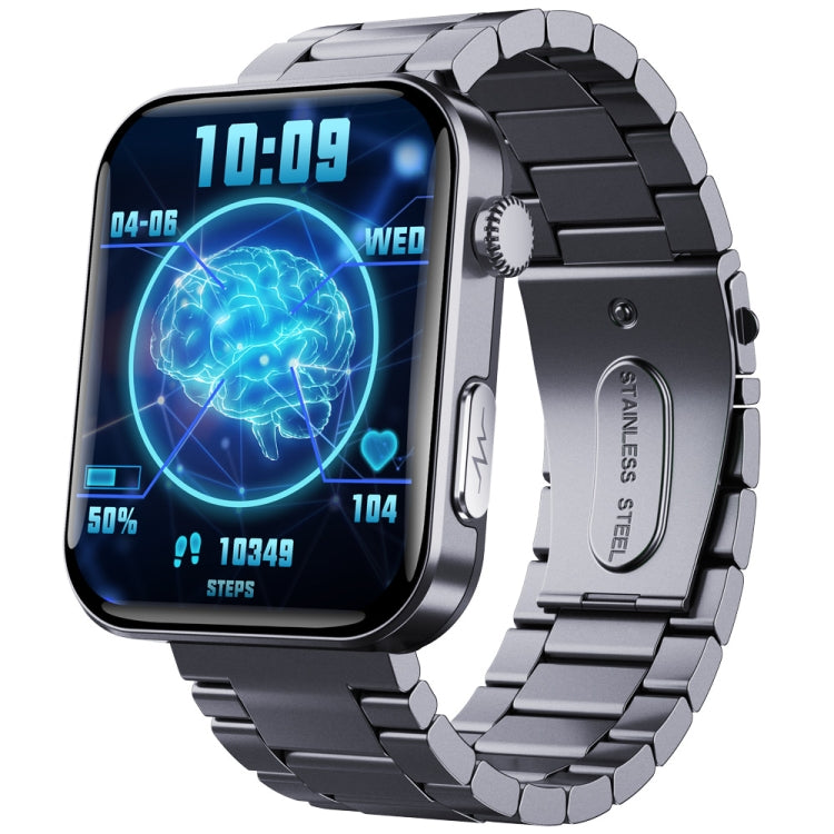 F300 2.1-Inch Screen Smart Watch Supports Bluetooth Calls/ECG/Blood Composition Analysis/50+ Sports Modes, Black Silicone, Black Pink Silicone, Black Gray Silicone, Black Milan, Black 3-Beads Steel, Black Leather, Black Brown Leather
