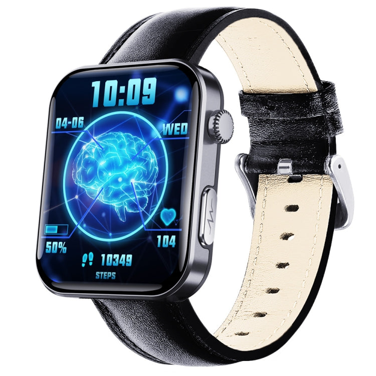 F300 2.1-Inch Screen Smart Watch Supports Bluetooth Calls/ECG/Blood Composition Analysis/50+ Sports Modes, Black Silicone, Black Pink Silicone, Black Gray Silicone, Black Milan, Black 3-Beads Steel, Black Leather, Black Brown Leather
