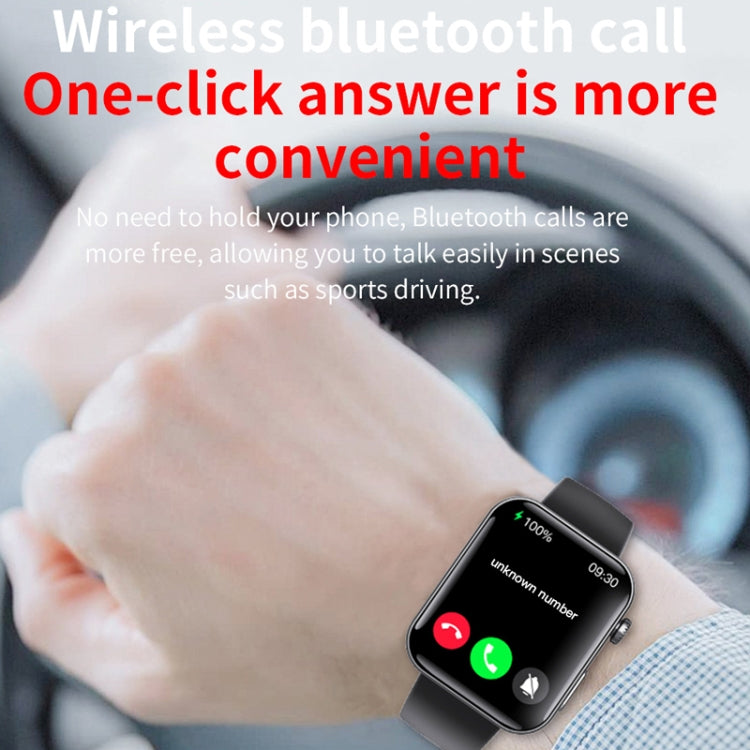 F300 2.1-Inch Screen Smart Watch Supports Bluetooth Calls/ECG/Blood Composition Analysis/50+ Sports Modes, Black Silicone, Black Pink Silicone, Black Gray Silicone, Black Milan, Black 3-Beads Steel, Black Leather, Black Brown Leather