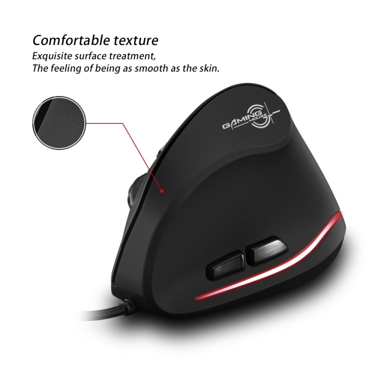 ZELOTES T20 6-Keys Vertical Grip Ergonomic Laptop Wired Mouse, T20