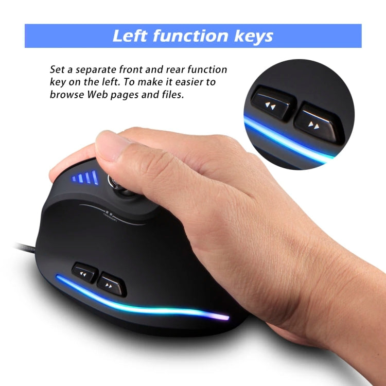 ZELOTES C18 11-Keys RGB Vertical Grip Ergonomic Joystick Programming Gaming Wired Mouse, C18