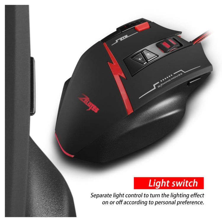 ZELOTES C8 8-buttons Ergonomic Game Programming Custom Wired Mouse, C8