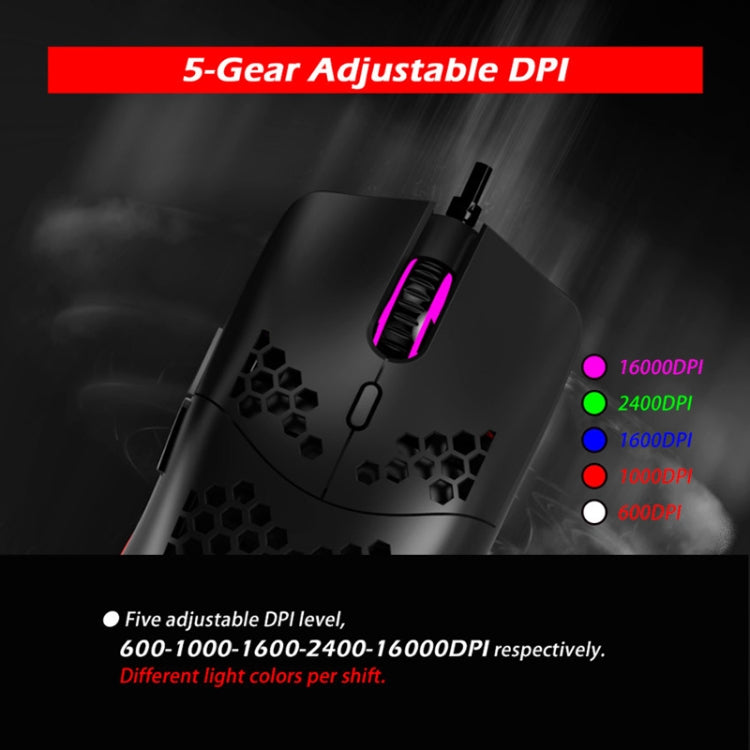 ZELOTES C7 7-buttons RGB Lighting Hollow Computer Office Wired Mouse, C7