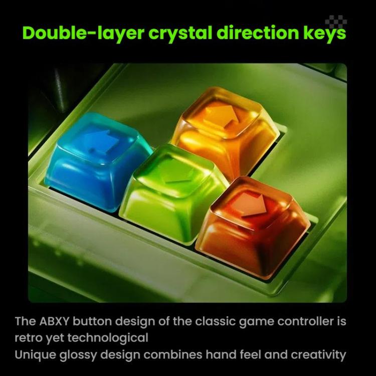 8BitDo Retro87 Mechanical Keyboard Retro RGB Lighting Green Transparent Keyboard With Large Keys, Green Transparent Keyboard