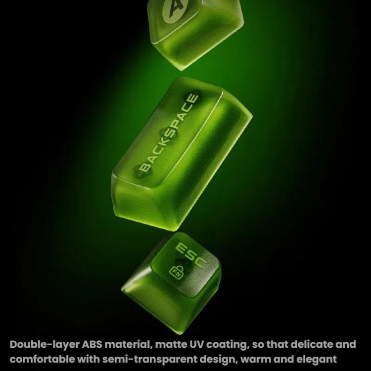 8BitDo Retro87 Mechanical Keyboard Retro RGB Lighting Green Transparent Keyboard With Large Keys, Green Transparent Keyboard