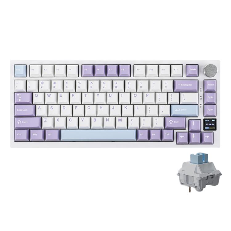 Ajazz AK820 Pro Wireless Bluetooth Tri- mode Custom Hot Swap Gasket Mechanical Gaming Keyboard With TFT Screen, Gift Axis Purple, Flying Fish Spindle Purple, Gift Axis Black, Flying Fish Spindle Black