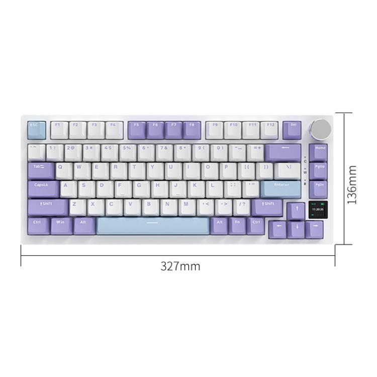 Ajazz AK820 Pro Wireless Bluetooth Tri- mode Custom Hot Swap Gasket Mechanical Gaming Keyboard With TFT Screen, Gift Axis Purple, Flying Fish Spindle Purple, Gift Axis Black, Flying Fish Spindle Black