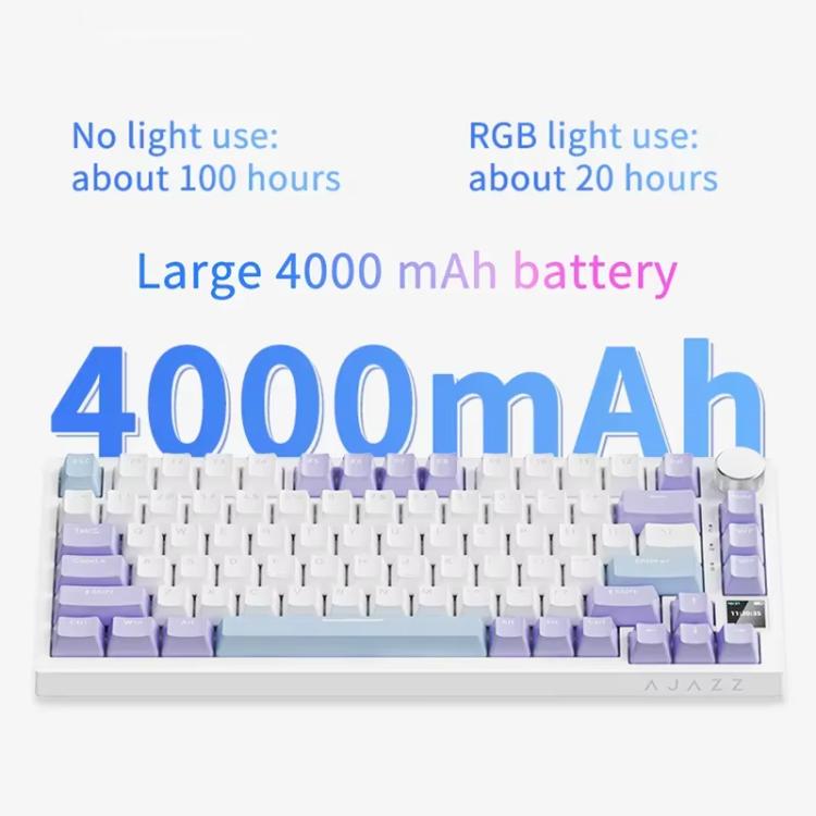 Ajazz AK820 Pro Wireless Bluetooth Tri- mode Custom Hot Swap Gasket Mechanical Gaming Keyboard With TFT Screen, Gift Axis Purple, Flying Fish Spindle Purple, Gift Axis Black, Flying Fish Spindle Black