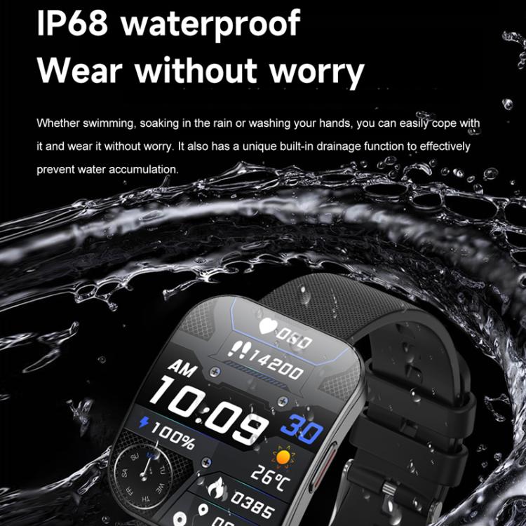 QS08 1.85 Inch Full-Screen Smart Watch with Real-Time Heart Rate/Blood Glucose/Blood Oxygen Monitor, SOS Alert, Sleep Tracking